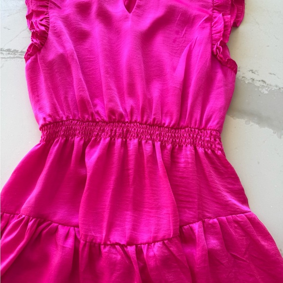 Fuchsia Ruffle Casual Dress - Picture 4 of 7